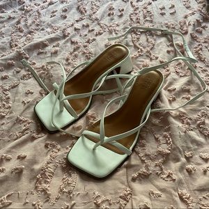 ASOS white strappy heels